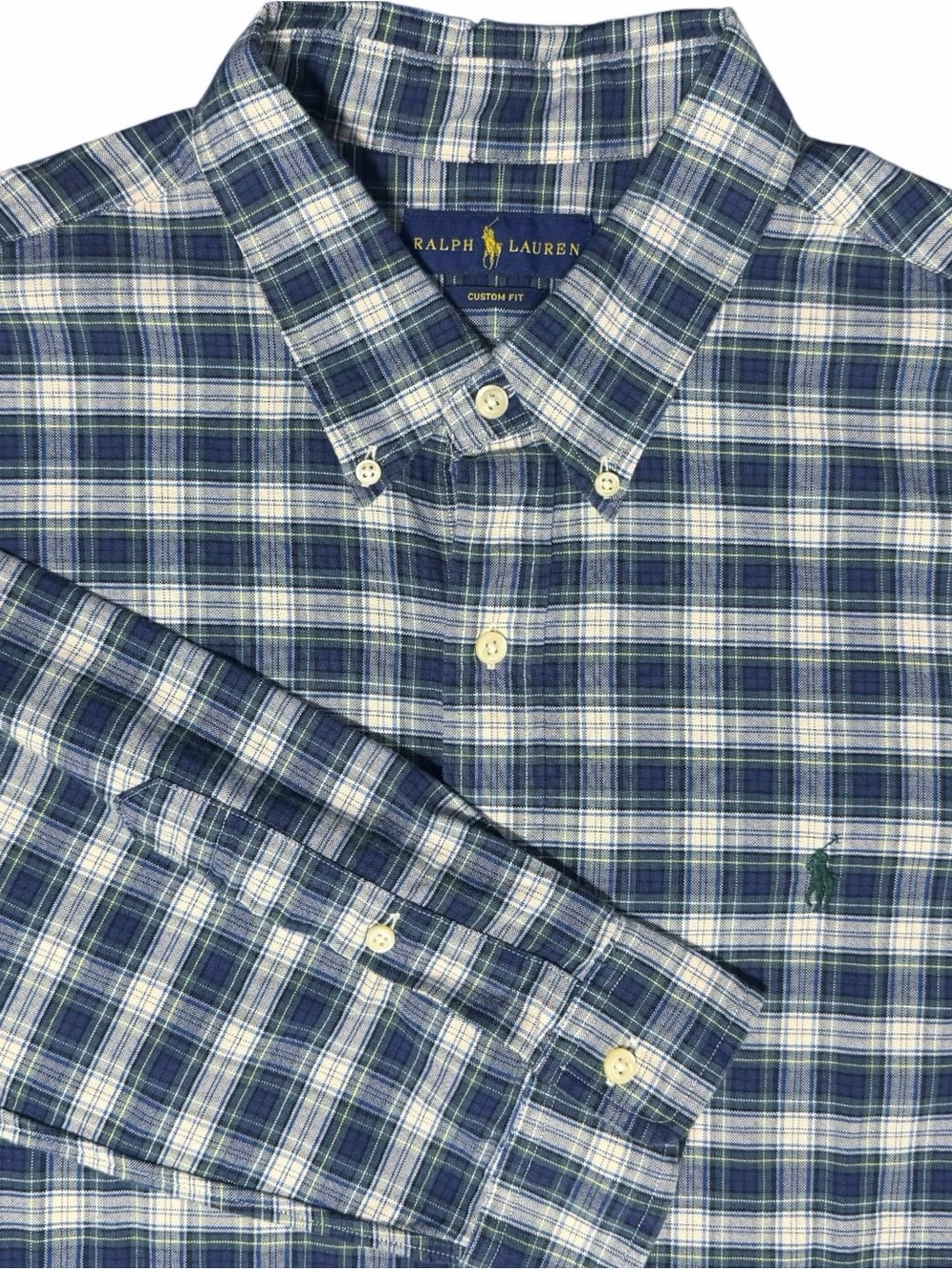 RALPH LAUREN Blue & Green Plaid Long Sleeve Button Down - Size XX-Large NWT